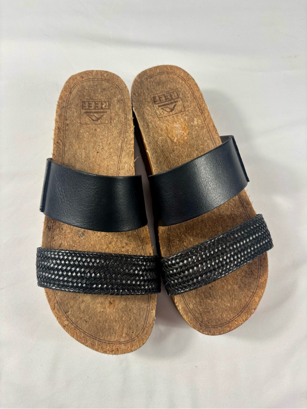 Reef Cushion Vista Hi Platform Slide Sandals Black Size 8 - Picture 11 of 15